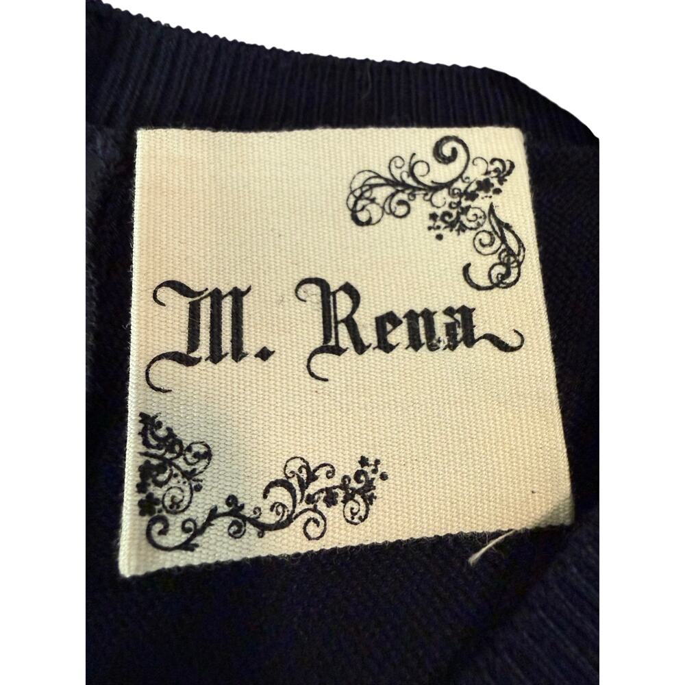 M. Rena Navy Contrast Panel Shift Dress L - Picture 2 of 5